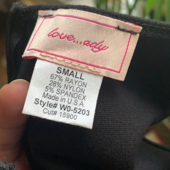 𝅺LOVE…ADY Black Dress with White Detail Fit and Flare Dress Small - Picture 2 of 3